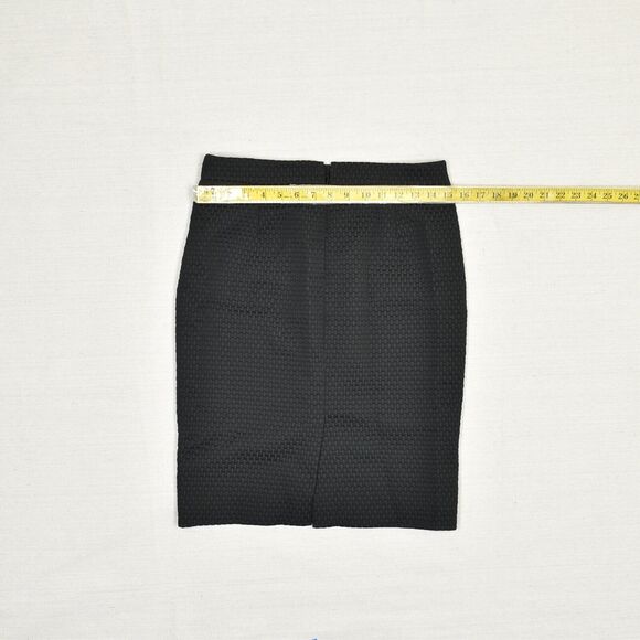J. Crew Women Straight Skirt Zip Polyester Black Size 4 No.2 Textured - Picture 5 of 8